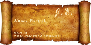 János Margit névjegykártya