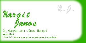 margit janos business card