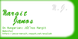 margit janos business card